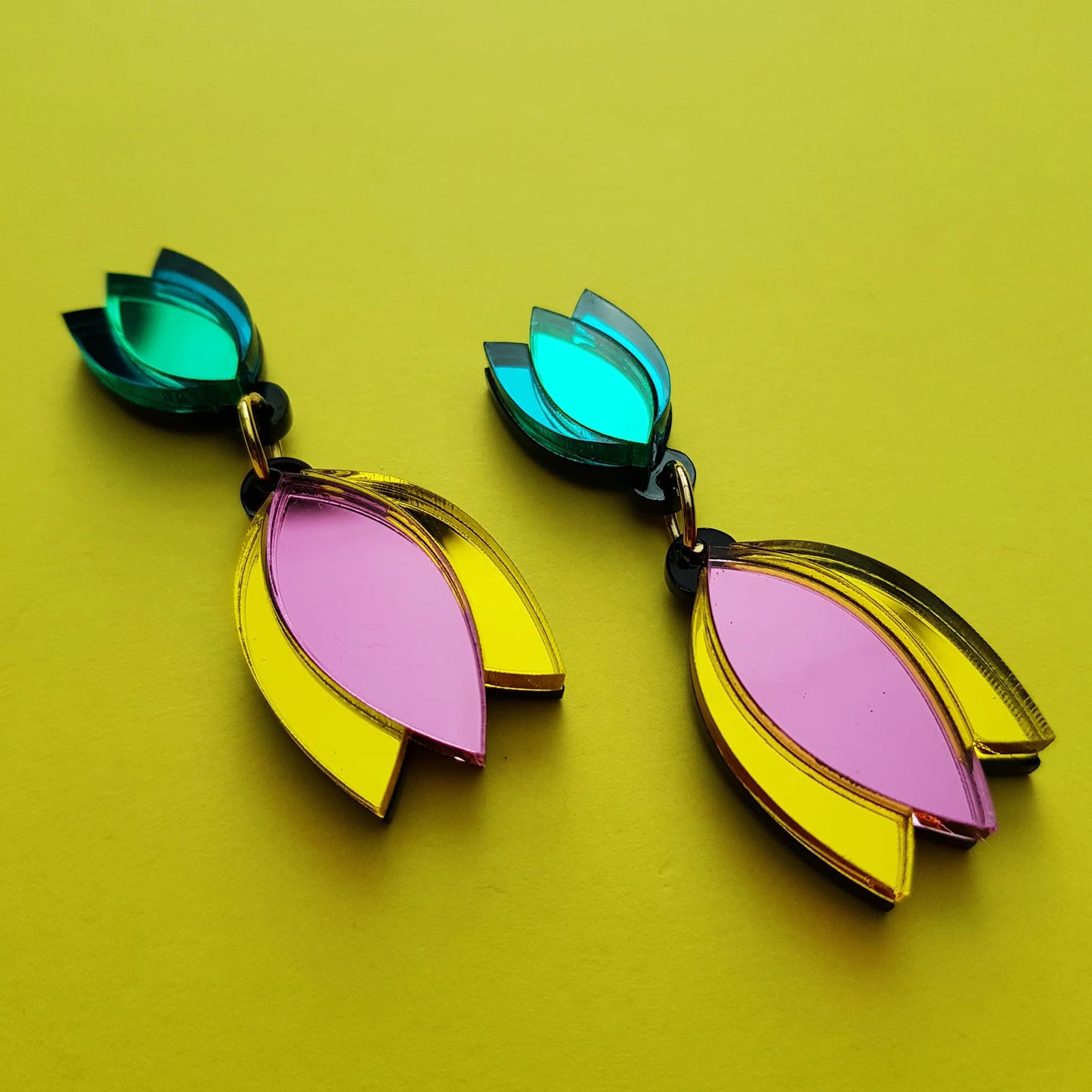 Dahlia Mini Double Drop Statement Earrings