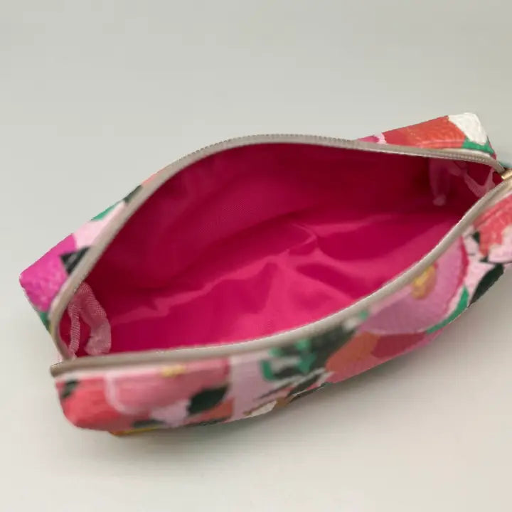 Zip Pouch Cosmetic Toiletries Flower Bag