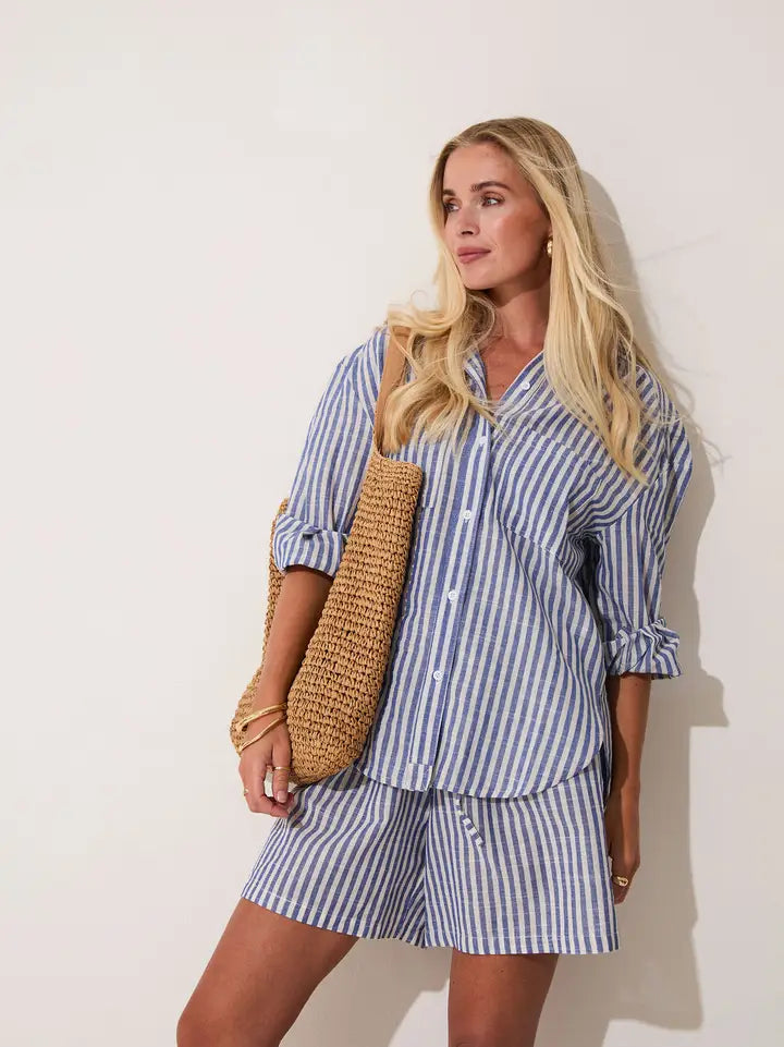 Tora Blue & White Striped Shirt