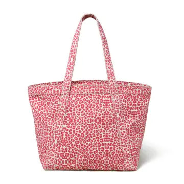 Pink Leopard Print Canvas Tote