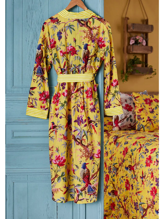 Bird of Paradise Dressing Gown - Yellow