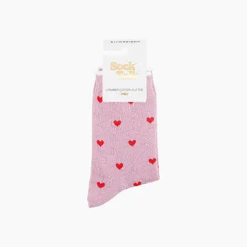 Love Hearts Combed Cotton Glitter Socks
