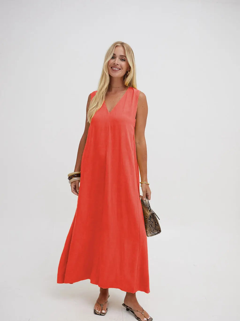 Lottie Coral Midaxi Dress