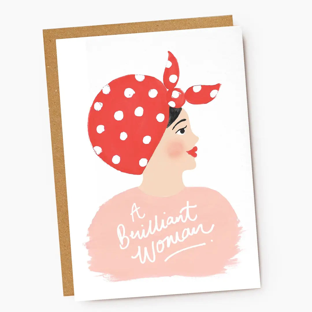 A Brilliant Woman Retro Illustrated Woman Card