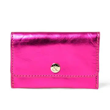 Popper Card Holder Purse - Fuchsia