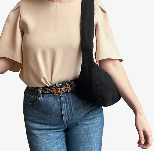 Brixton Cross Body Sling Bag - Plain Black - Small