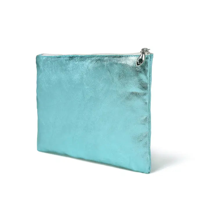 LILY Pouch in Turquoise Foil