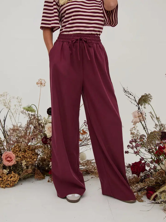 Burgundy Super Soft Elasticated Waist Trouser