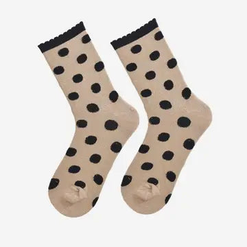 Gold/Black Spotted Cotton Glitter Socks
