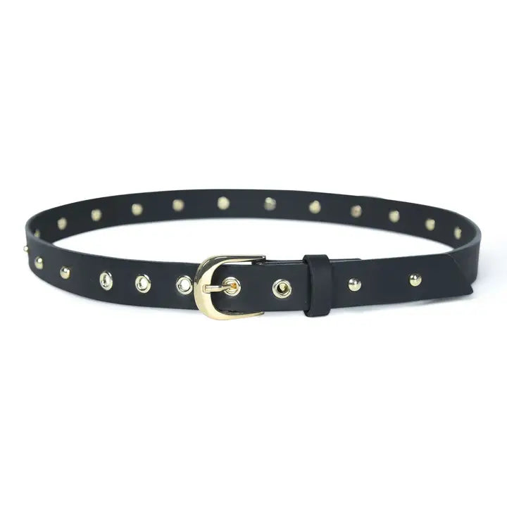 Mahi Studded Leather Belt - Black