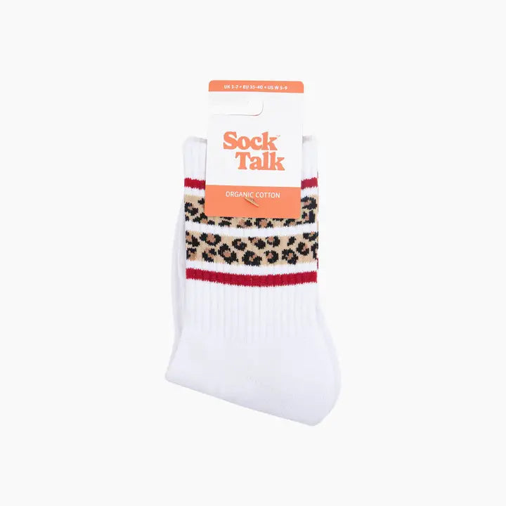 Leopard Print Red Striped Organic Cotton Sports So