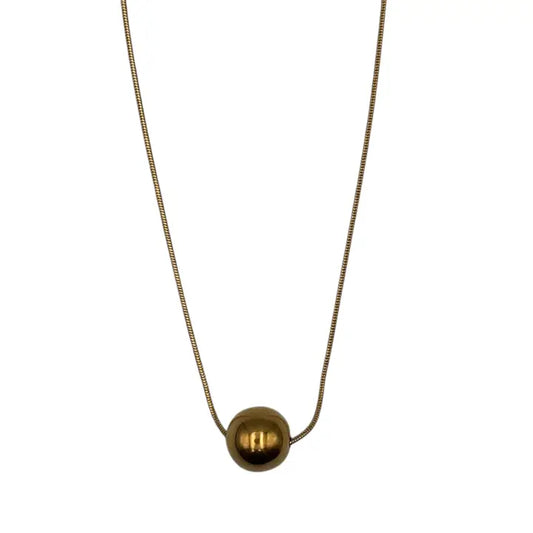 Gold Ball Pendant Necklace
