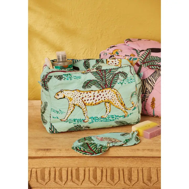 Jungle Print Washbag - Jade