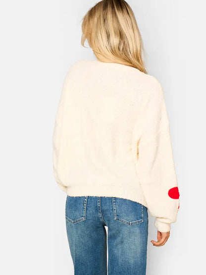 Cream Flower Crochet Knitted Jumper