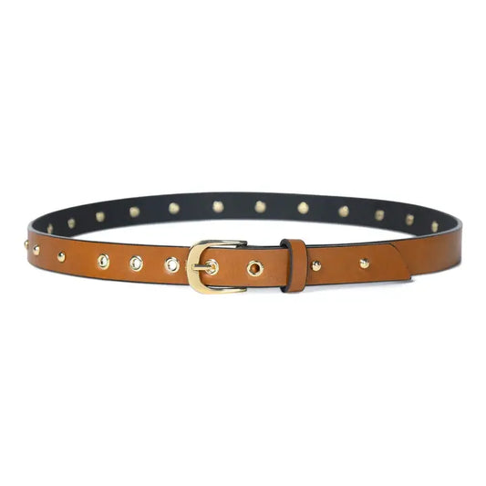 Mahi Studded Leather Belt - Caramel