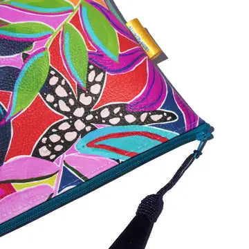 Abstract Tropicals Vegan Leather Makeup Bag