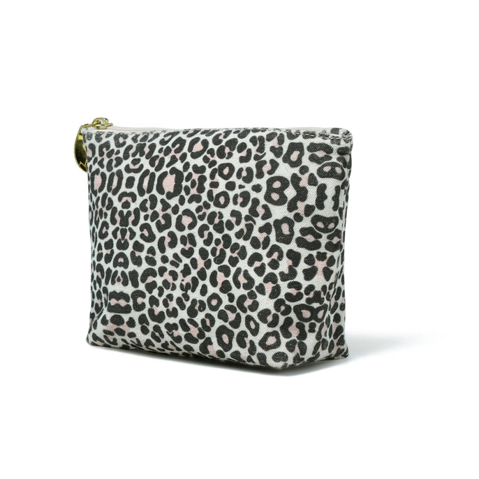 Libby Pouch in Blush Leopard Print Canvas