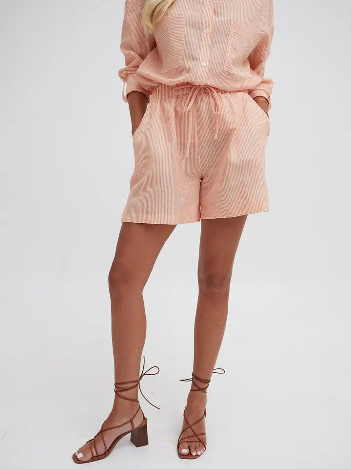 Eden Orange & White Stripe Shorts