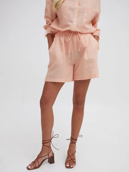 Eden Orange & White Stripe Shorts