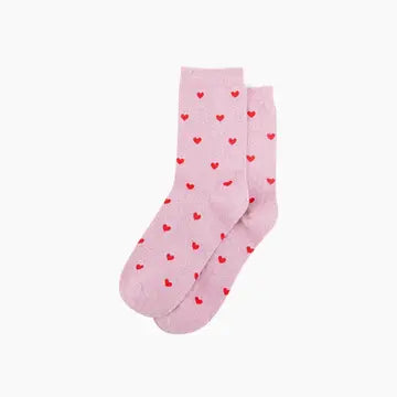 Love Hearts Combed Cotton Glitter Socks