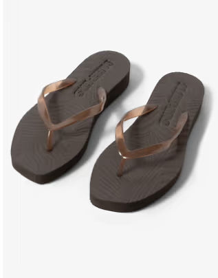 Tapered Platform Transparent Brown Flip Flop