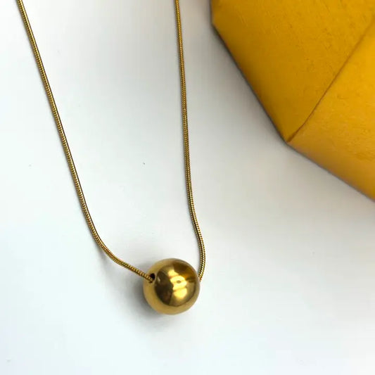 Gold Ball Pendant Necklace