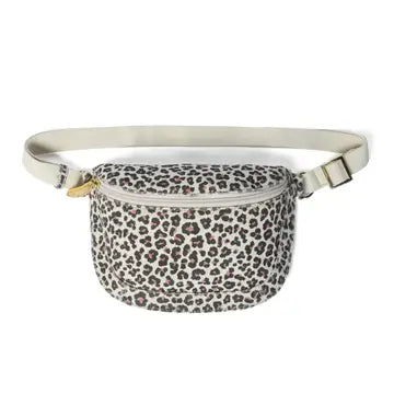 Leopard Print Canvas Crossbody Bag