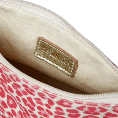 LIBBY Pouch in Pink Leopard Print Canvas