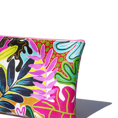 Tropicals Vegan Leather Makeup Bag