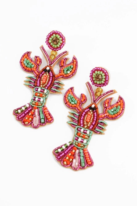 Rainbow Lobster Earrings