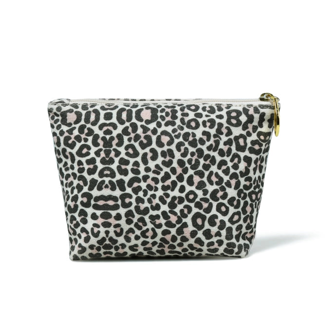 Libby Pouch in Blush Leopard Print Canvas