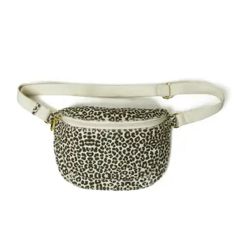 Blush Leopard Print Canvas Crossbody Bag