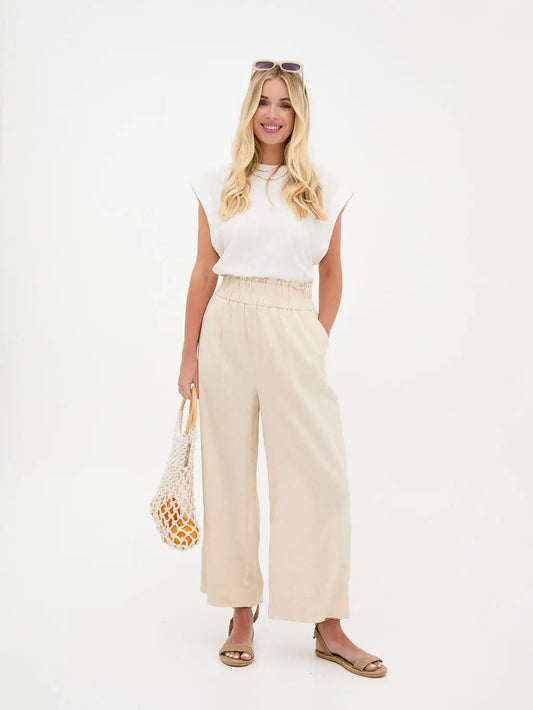 Ria Neutral linen trousers