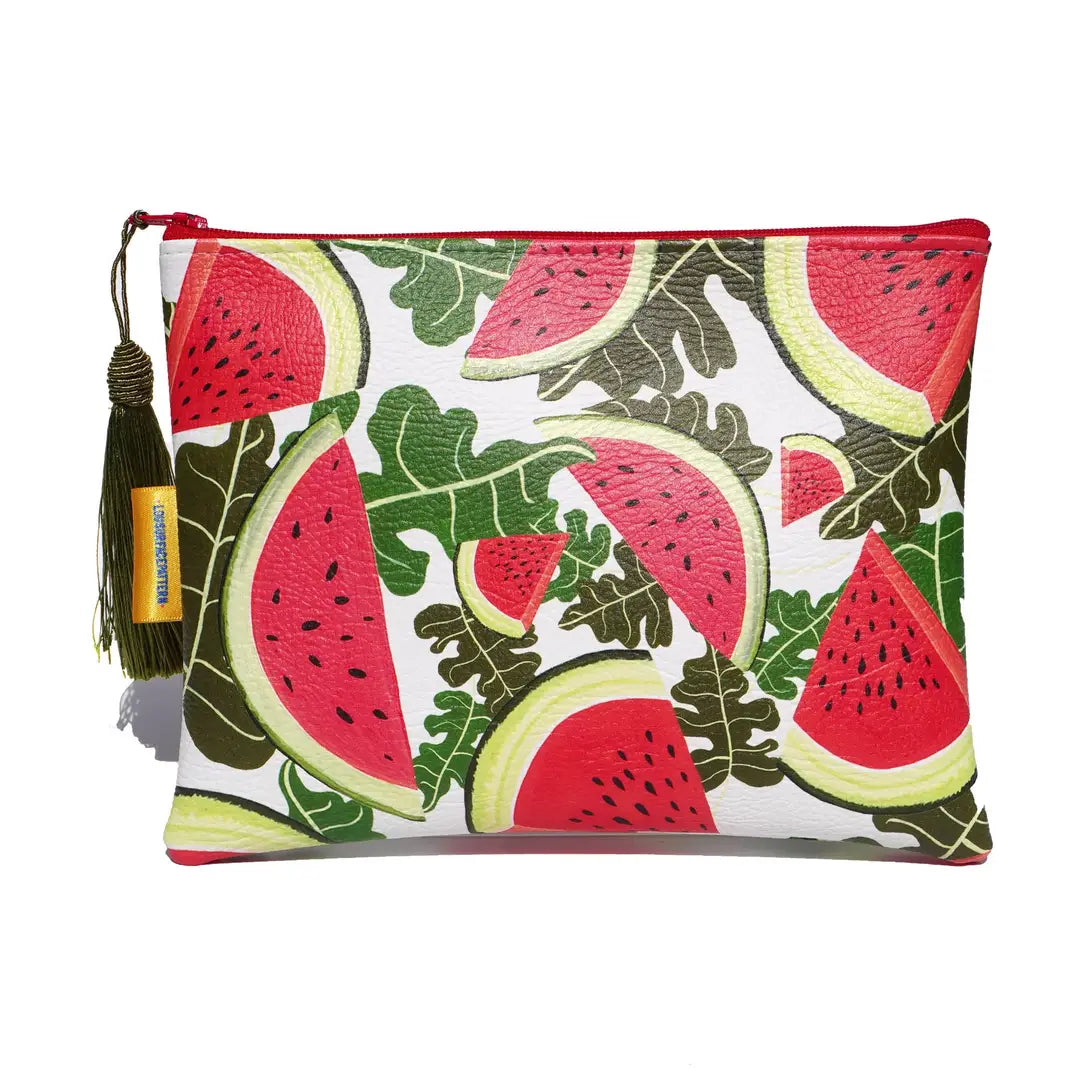 Watermelon Vegan Leather Makeup Bag