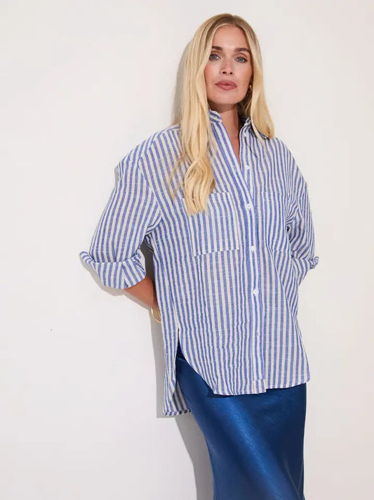 Tora Blue & White Striped Shirt