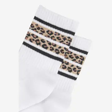 Leopard Black Stripe Sporty Sock