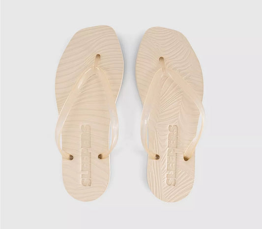 Tapered Clear Transparent Flip Flop - Eggnog