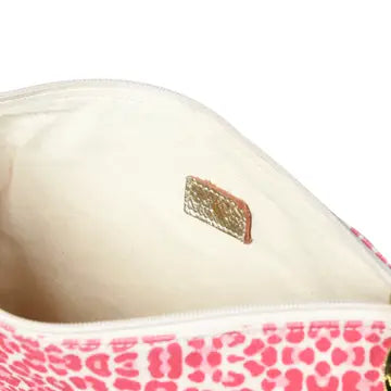LILY Pouch in Pink Leopard Canvas