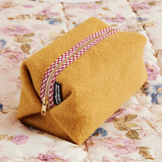 Mustard Yellow Boxy Wash Bag