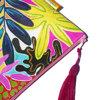 Tropicals Vegan Leather Makeup Bag