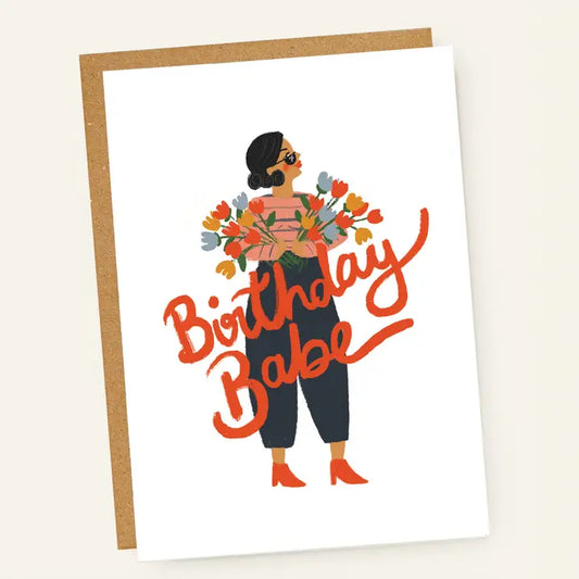 Red Chic Birthday Babe Birthday Card