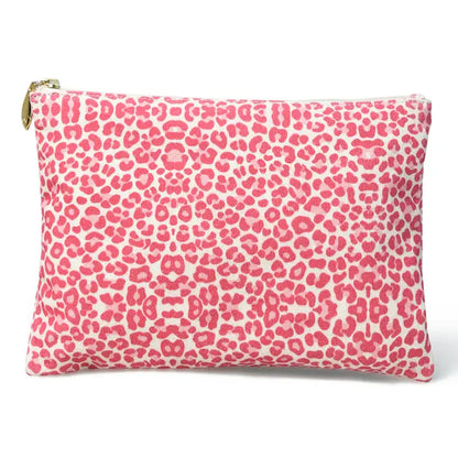 LILY Pouch in Pink Leopard Canvas