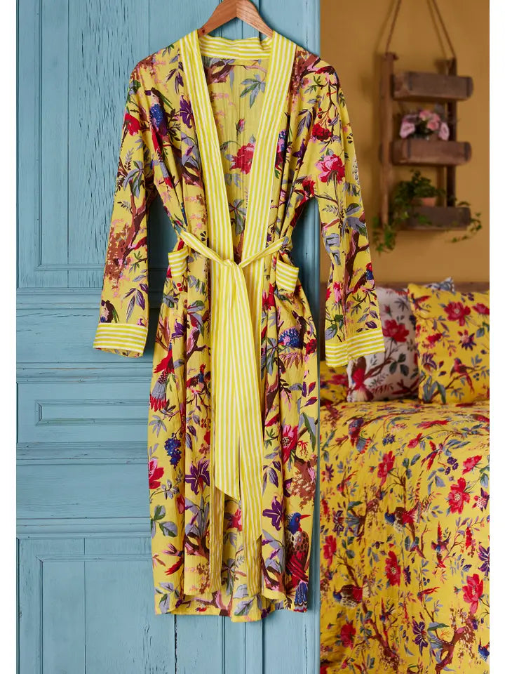 Bird of Paradise Dressing Gown - Yellow