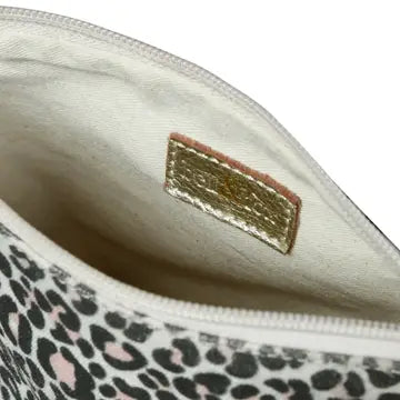 Libby Pouch in Blush Leopard Print Canvas