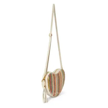 Heart Shape Italian Summer Crossbody in Raffia and