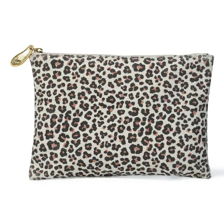 LILY Pouch in Leopard Print Canvas