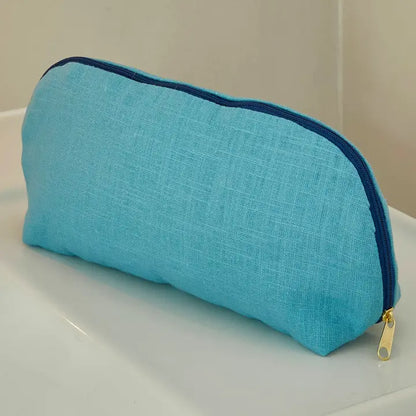 Linen Make up Bag with Liberty Fabric Lining