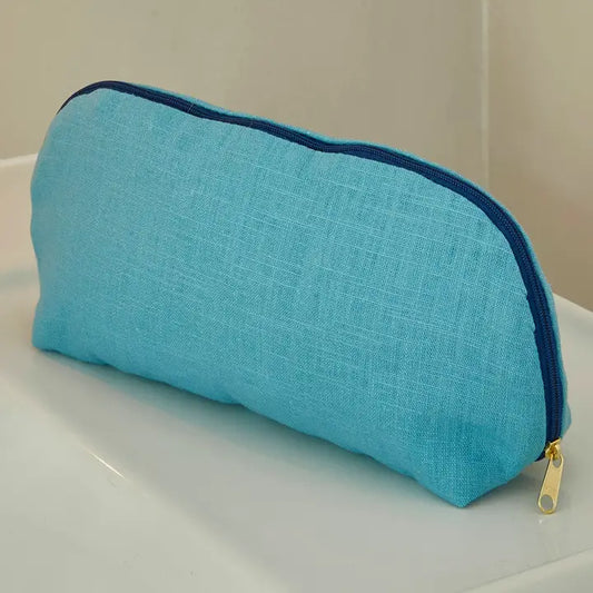 Linen Make up Bag with Liberty Fabric Lining