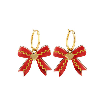 Bow Hoop Earrings