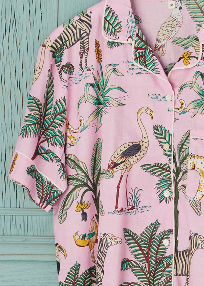 Jungle Print Short Pyjamas - Pink